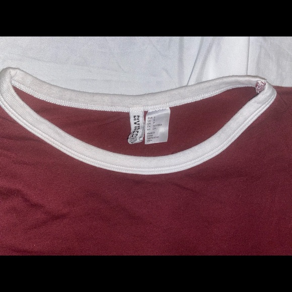H&M Burgundy with white stripes Shirt - Picture 3 of 5